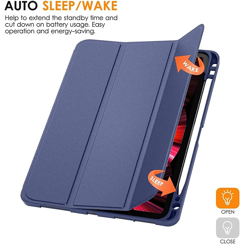 Best case for an iPad  Air 13 M2 2024,Tri-fold PU Leather front cover with TPU Bumper Case 